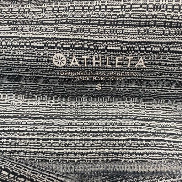 Athleta Chatarunga Leggings Heather Black Stripe Size Small Activewear - Picture 3 of 9